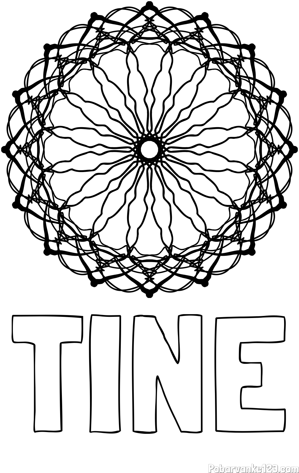 Pobarvanka imena TINE in madale