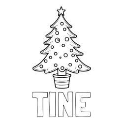Pobarvanka imena TINE in pobarvanka lepe božične smrečice