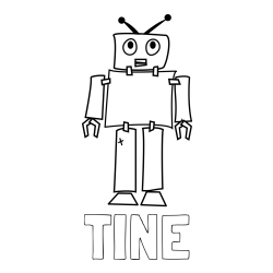 Pobarvanka imena TINE in pobarvanka robota