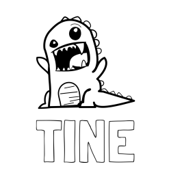 Pobarvanka imena TINE in pobarvanka strašnega dinozavra