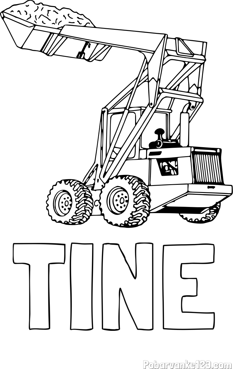 Pobarvanka imena TINE in pobarvanka velikega traktorja