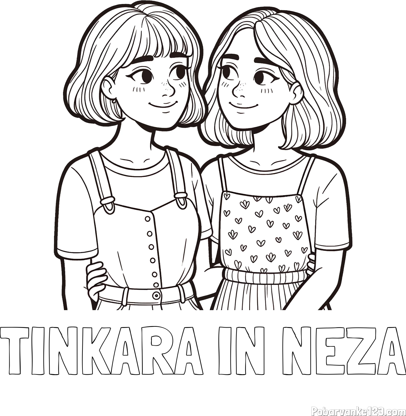 Pobarvanka imena TINKARA IN NEŽA in pobarvanka dveh najboljših prijateljic