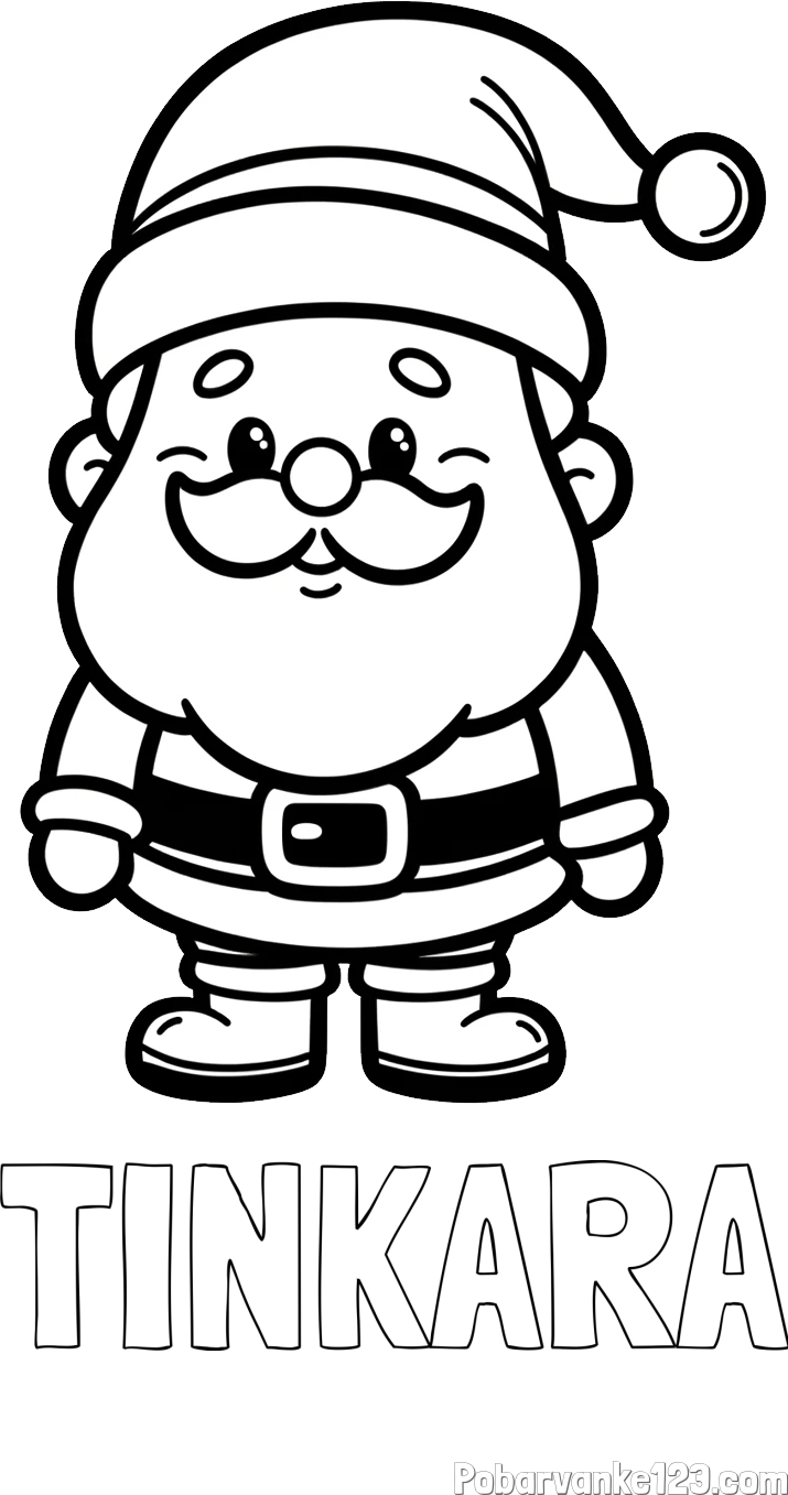 Pobarvanka imena TINKARA in otroška pobarvanka Božička
