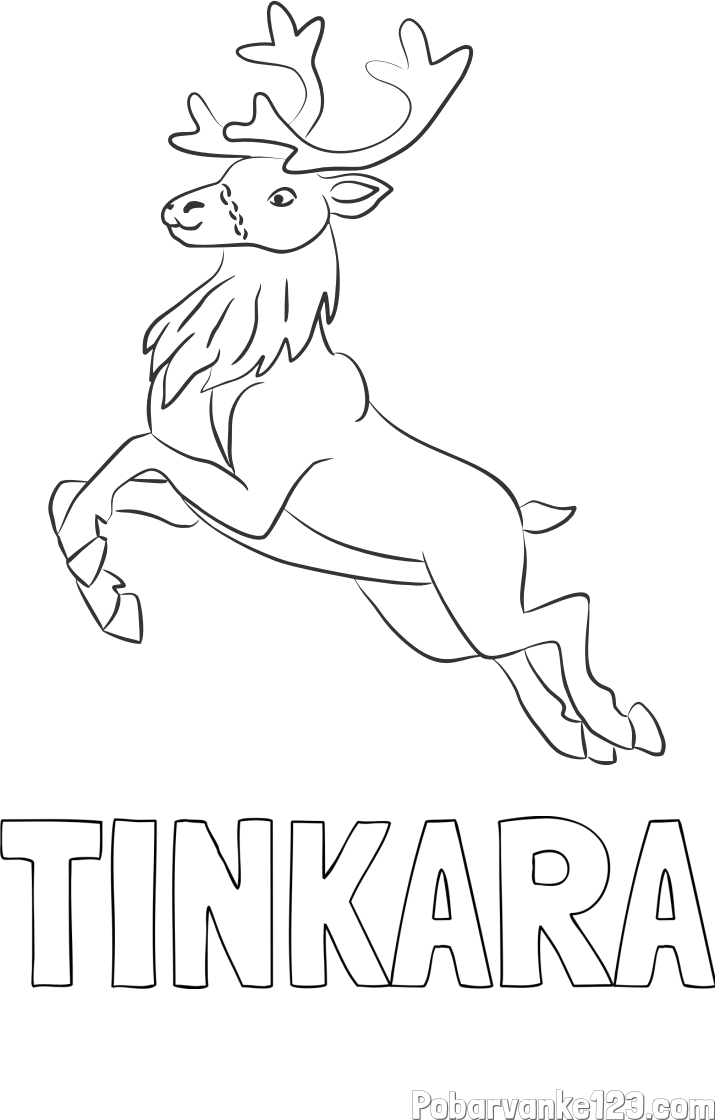 Pobarvanka imena TINKARA in pobarvanka jelenčka Rudolfa