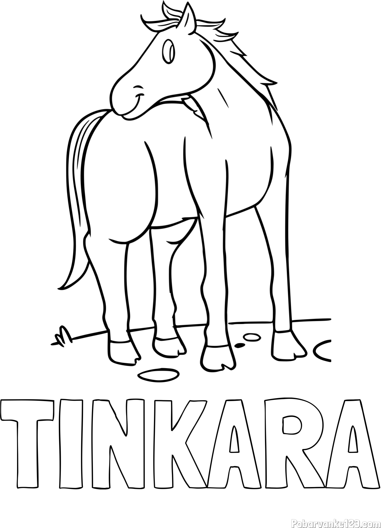 Pobarvanka imena TINKARA in pobarvanka prikupnega konjička