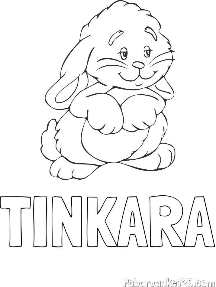 Pobarvanka imena TINKARA in pobarvanka zajčka