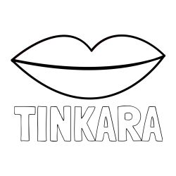 Pobarvanka imena TINKARA ter ustnic