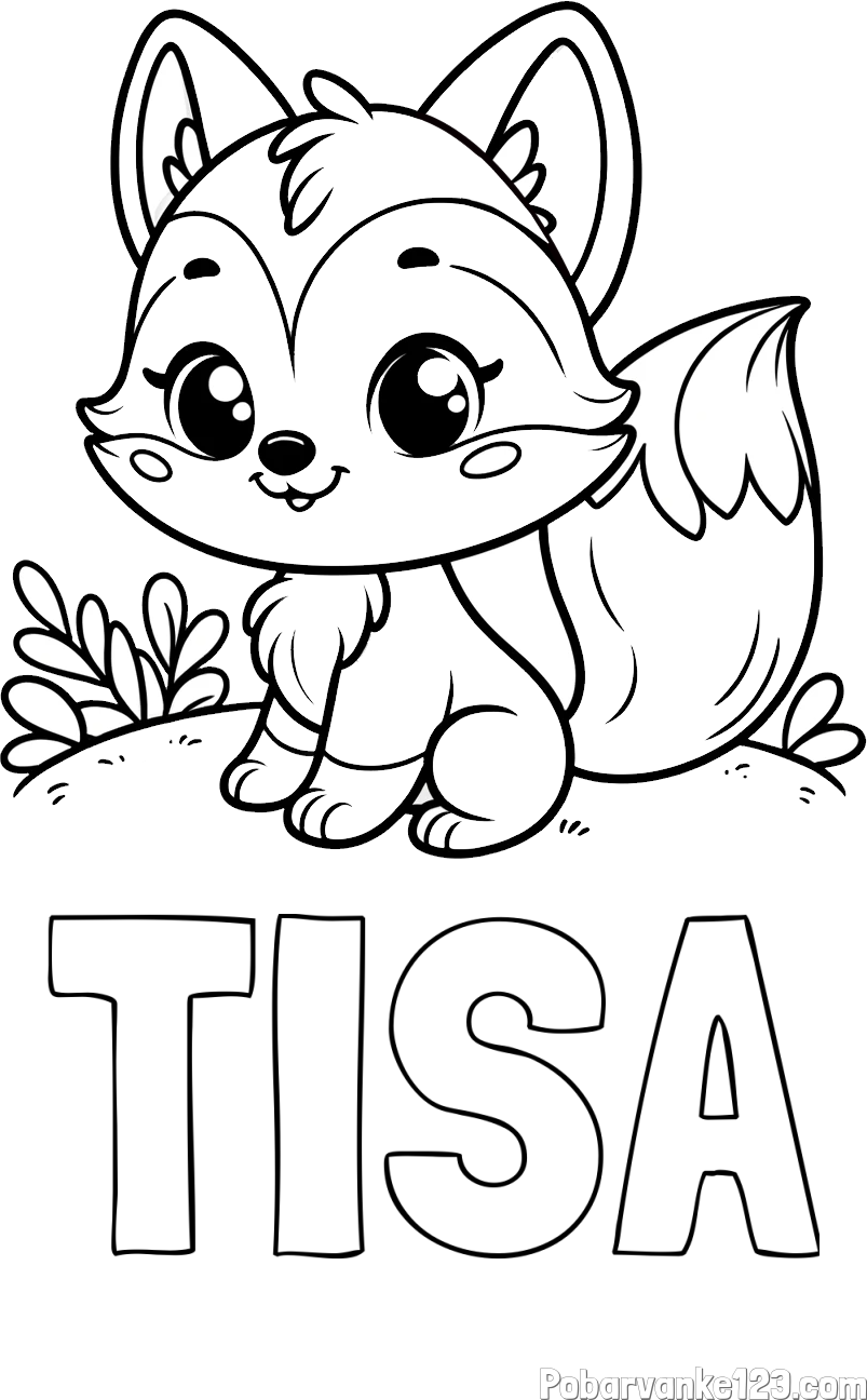 Pobarvanka imena TISA in pobarvanka lisičke