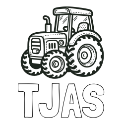 Online izdelana pobarvanka - Pobarvanka imena TJAŠ in pobarvanka čudovitega traktorja