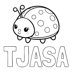 Pobarvanka imena TJAŠA in pobarvanka ljubke pikapolonice