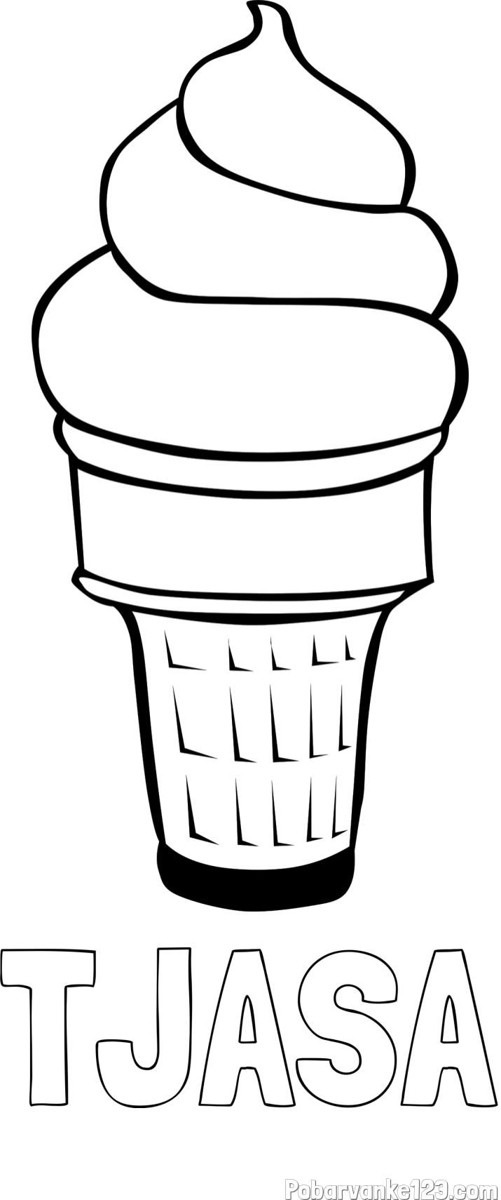 Pobarvanka imena TJAŠA in pobarvanka sladoled