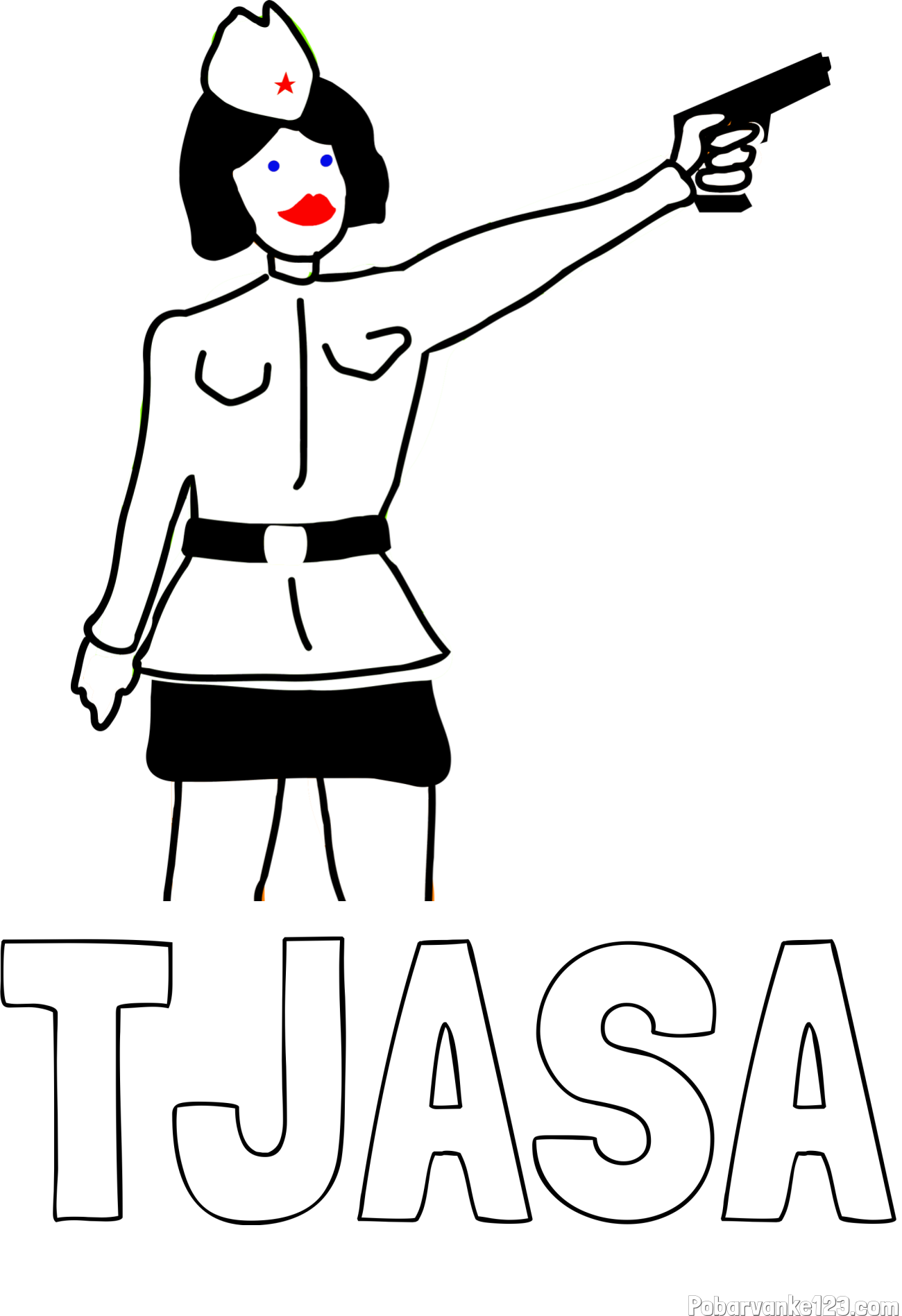 Pobarvanka imena TJAŠA in pobarvanka vojakinje partizanke