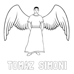 Online izdelana pobarvanka - Pobarvanka imena TOMAŽ  SIMONI in pobarvanka angela