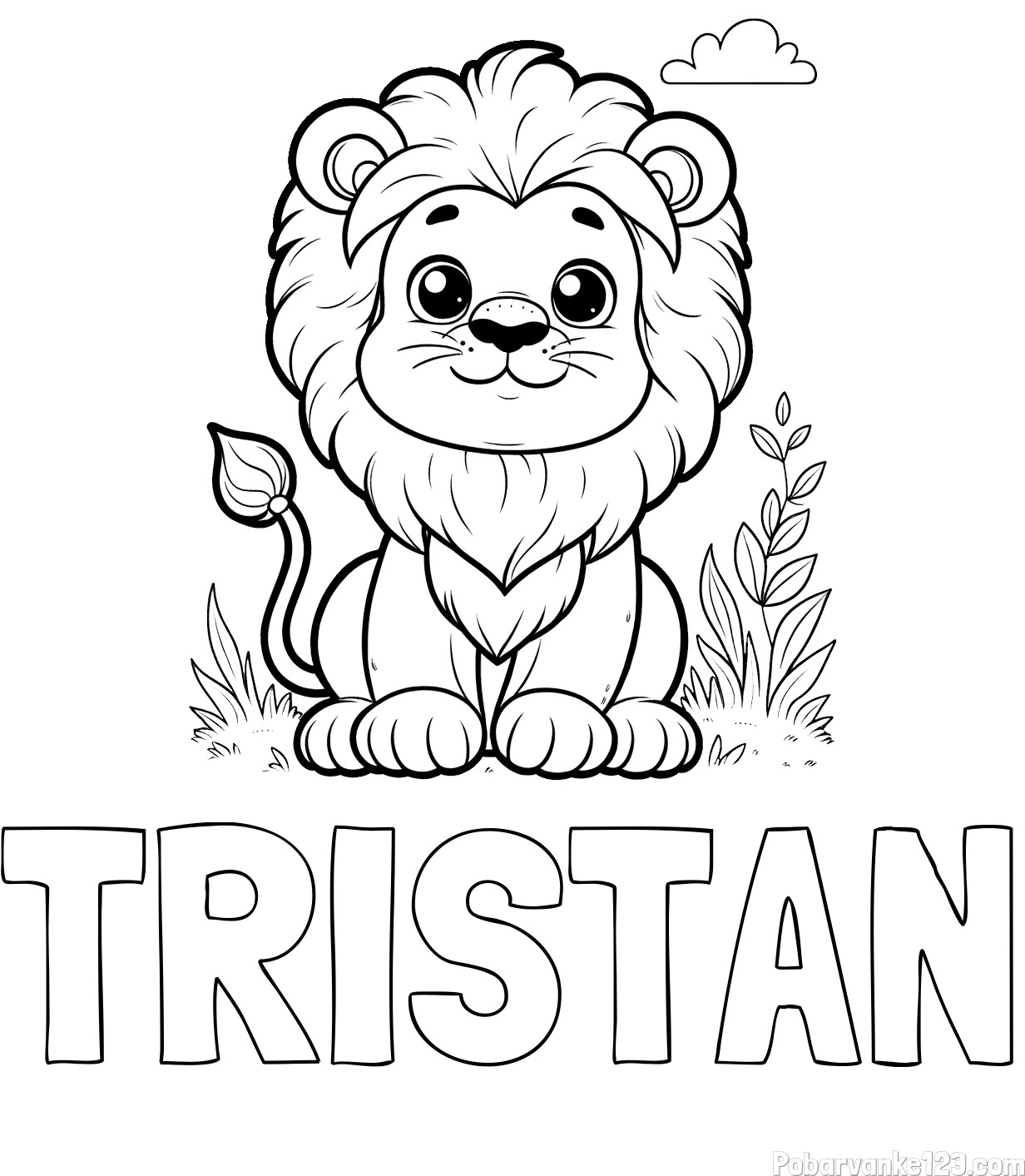 Pobarvanka imena TRISTAN