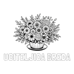 Online izdelana pobarvanka - Pobarvanka imena UČITELJICA BREDA in pobarvanka velikega šopka rož