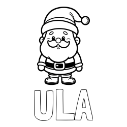 Pobarvanka imena ULA in otroška pobarvanka Božička
