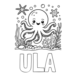 Pobarvanka imena ULA in pobarvanka hobotnice