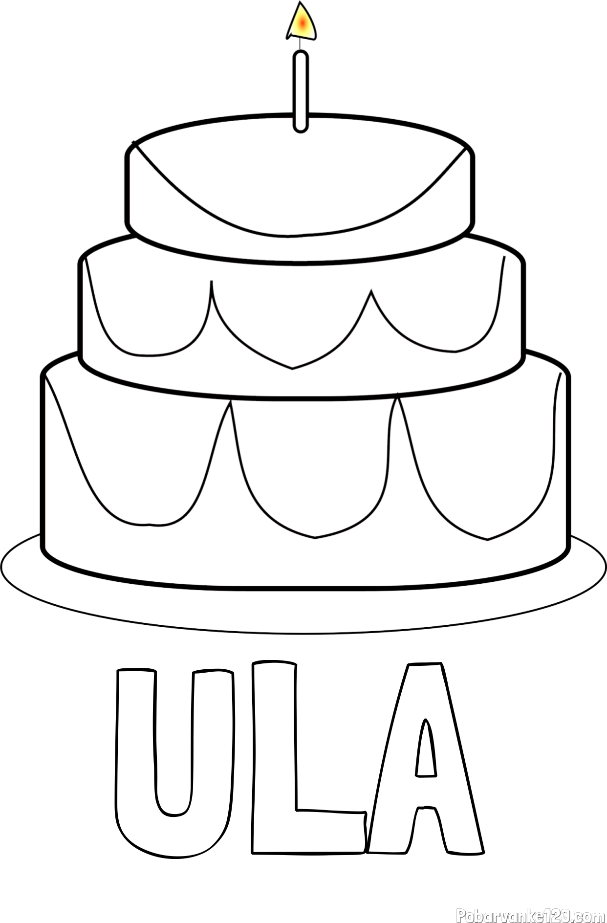Pobarvanka imena ULA in pobarvanka poročne torte