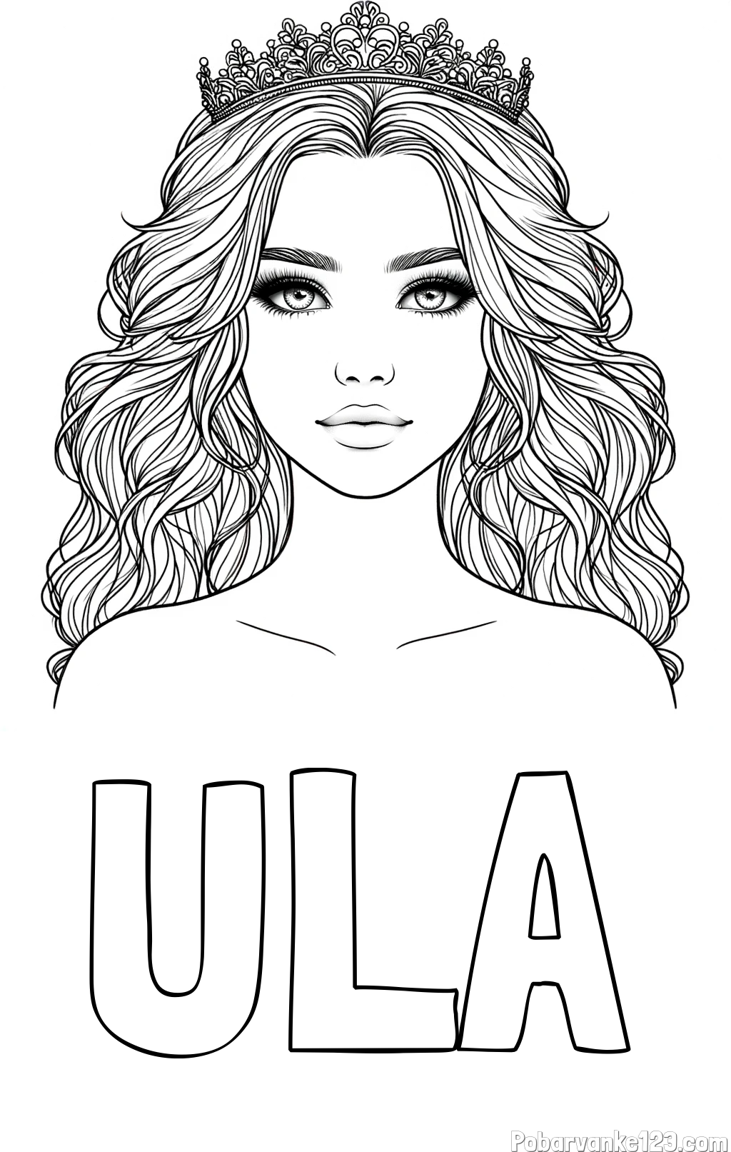 Pobarvanka imena ULA in pobarvanka prikupne princeske