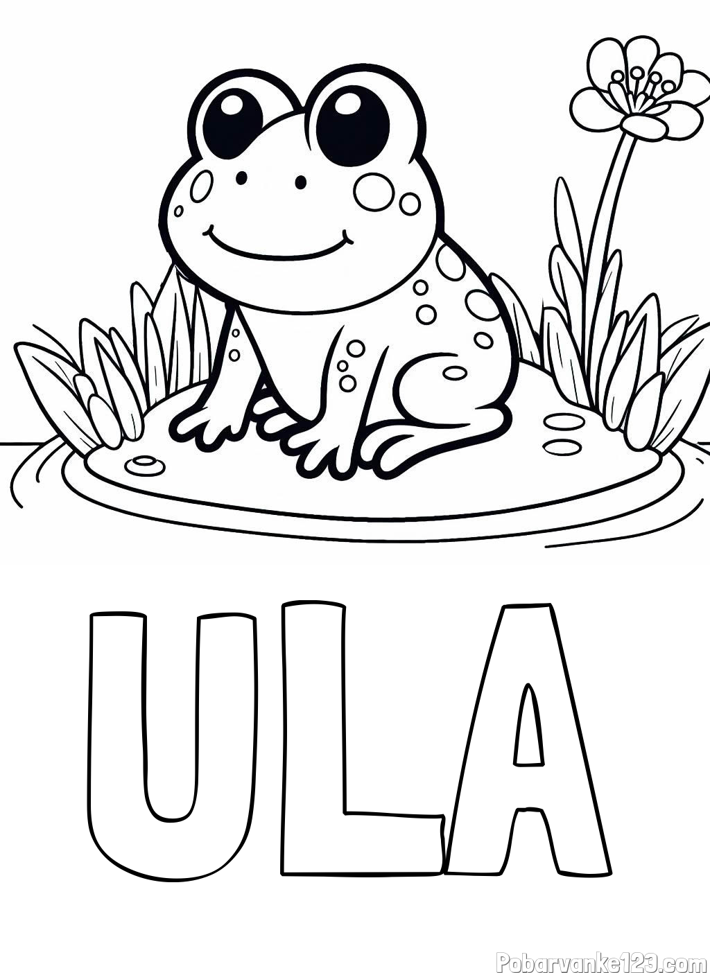Pobarvanka imena ULA in pobarvanka žabe