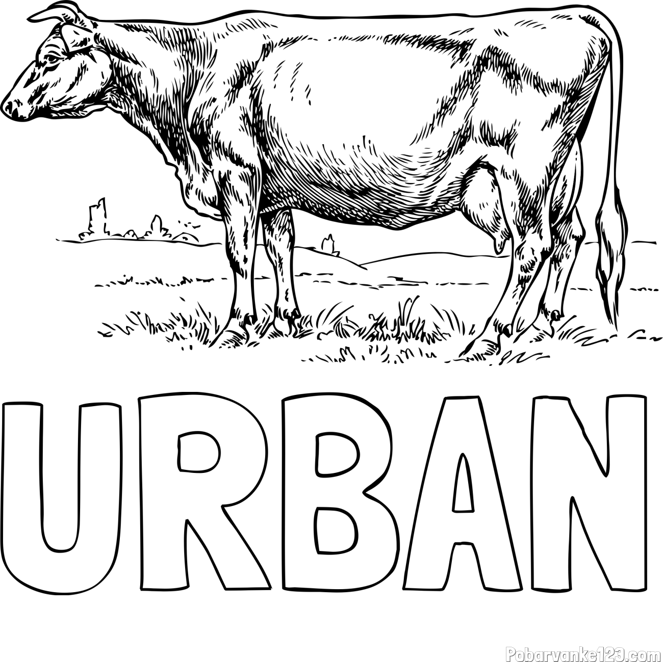 Pobarvanka imena URBAN in pobarvanka krave na paši