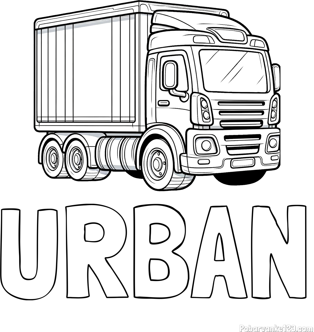 Pobarvanka imena URBAN in pobarvanka velikega tovornjaka