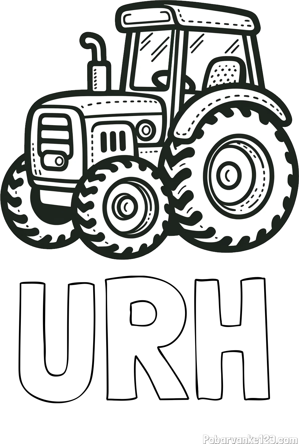 Pobarvanka imena URH in pobarvanka čudovitega traktorja