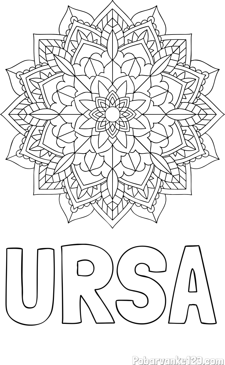 Pobarvanka imena URŠA in Čudovita pobarvanka mendale