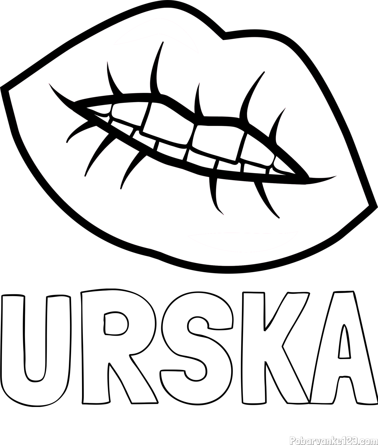 Pobarvanka imena URŠKA in pobarvanka ustnic