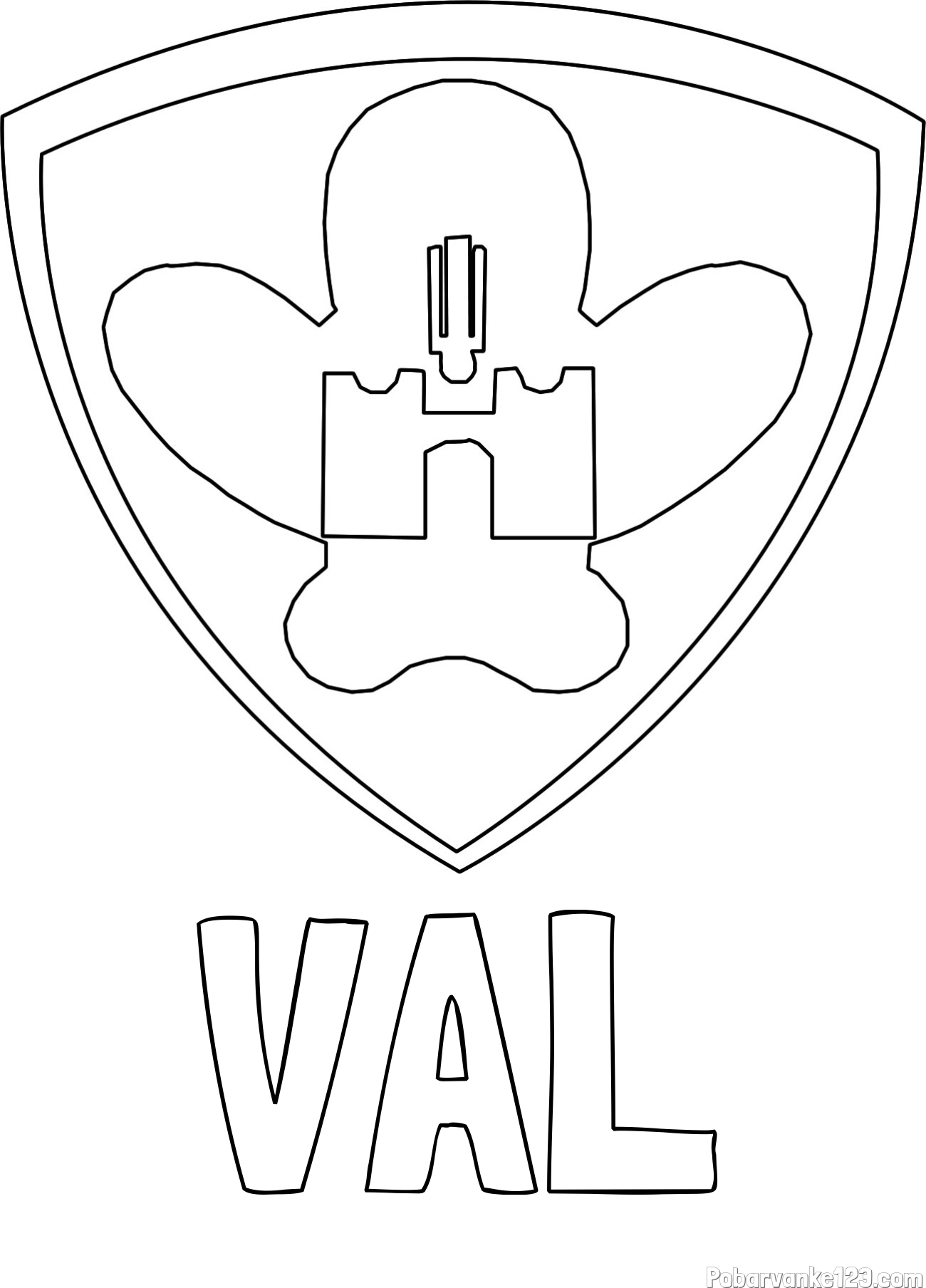 Pobarvanka imena VAL in pobarvanka NK Maribor (grb)