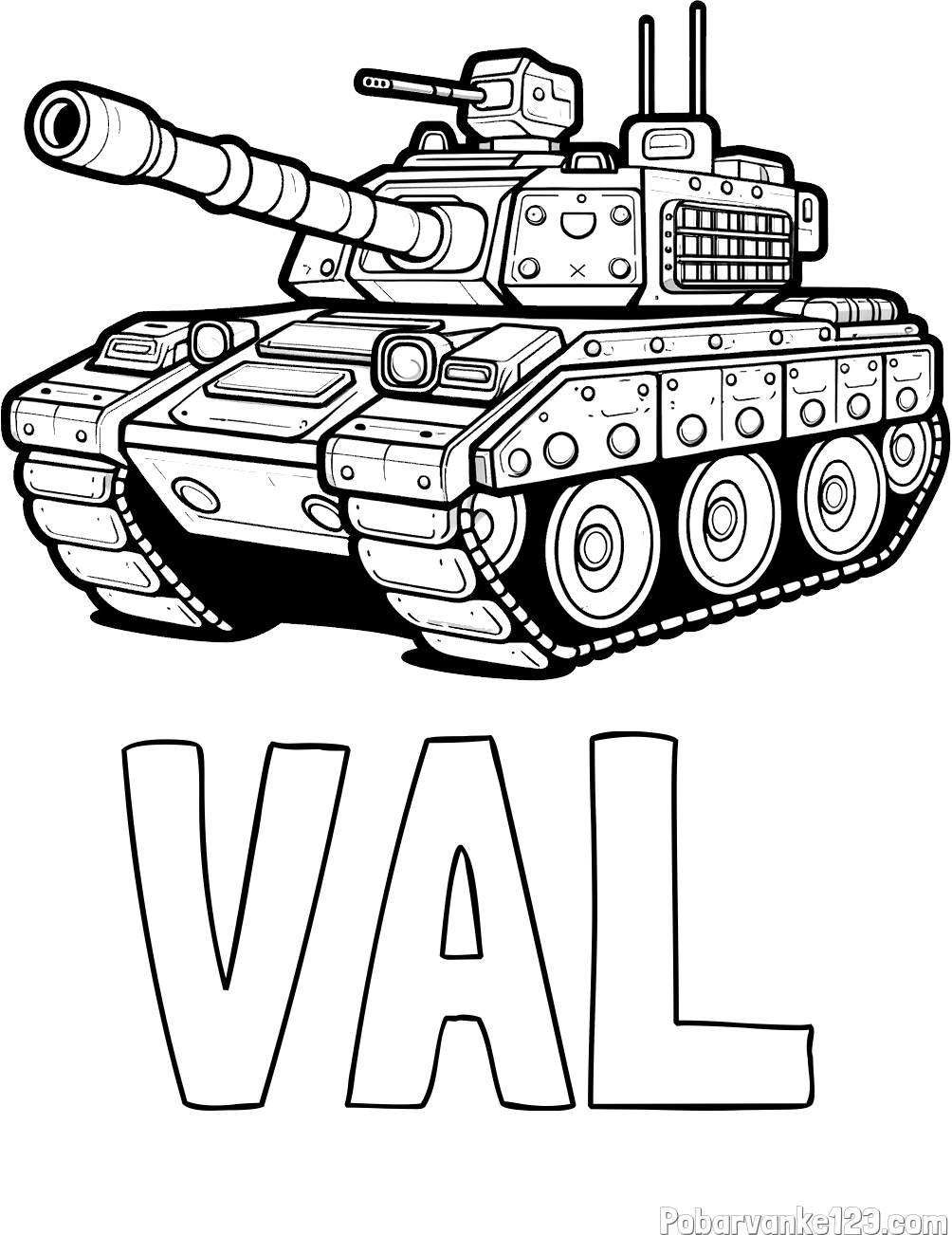 Pobarvanka imena VAL in pobarvanka tanka