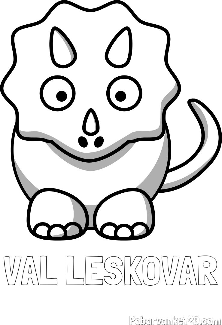 Pobarvanka imena VAL LESKOVAR in pobarvanka dinozavra triceratops