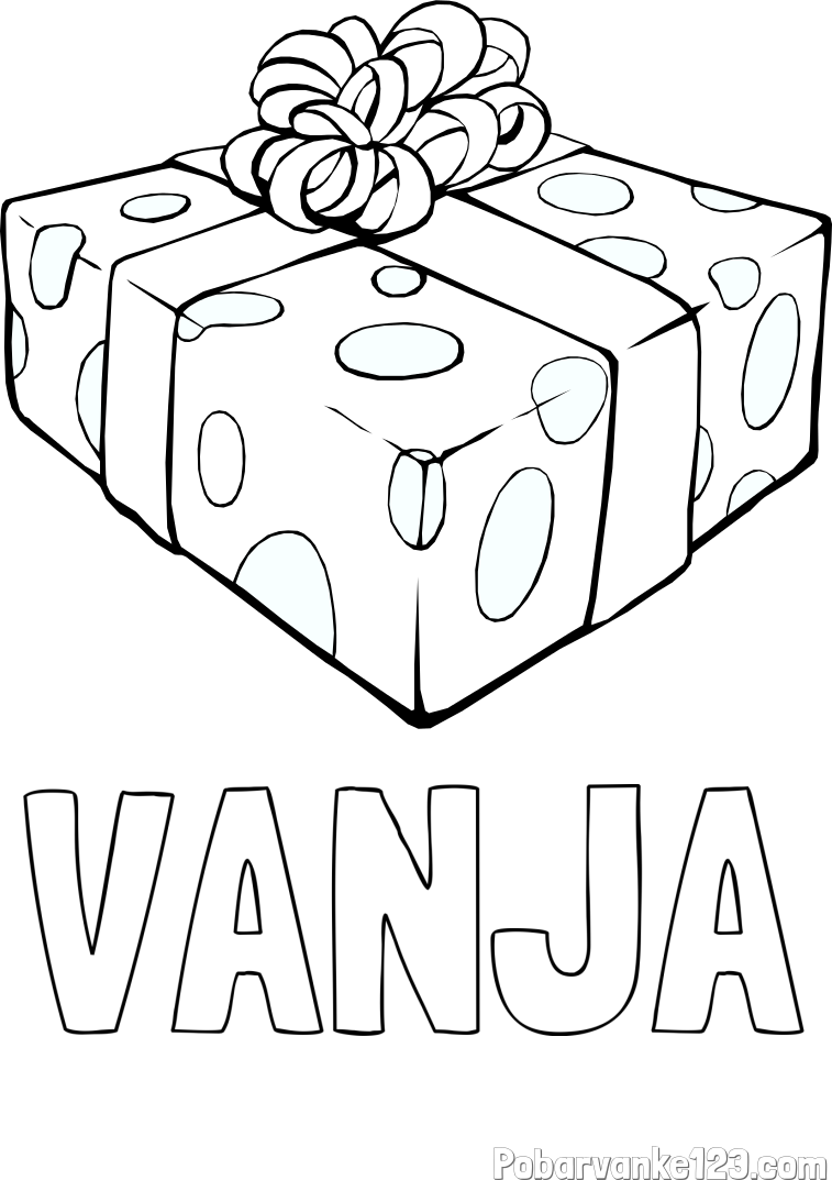 Pobarvanka imena VANJA in božično darilo