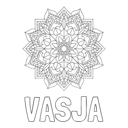 Online izdelana pobarvanka - Pobarvanka imena VASJA in Čudovita pobarvanka mendale