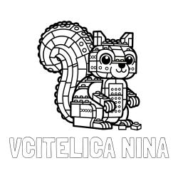 Online izdelana pobarvanka - Pobarvanka imena VČITELICA NINA in pobarvanka LEGO veverice