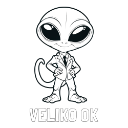 Online izdelana pobarvanka - Pobarvanka imena VELIKO OK in pobarvanka nenavadnega vesoljca