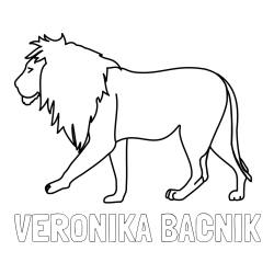 Online izdelana pobarvanka - Pobarvanka imena VERONIKA BAČNIK in otroška pobarvanka leva