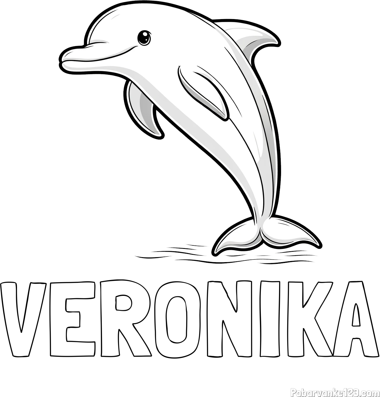 Pobarvanka imena VERONIKA in pobarvanka delfina