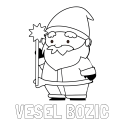 Online izdelana pobarvanka - Pobarvanka imena VESEL BOŽIČ in dedek Mraz