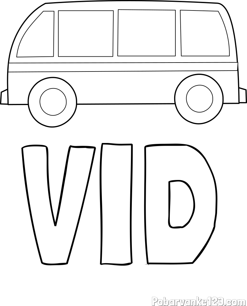 Pobarvanka imena VID in avtobus