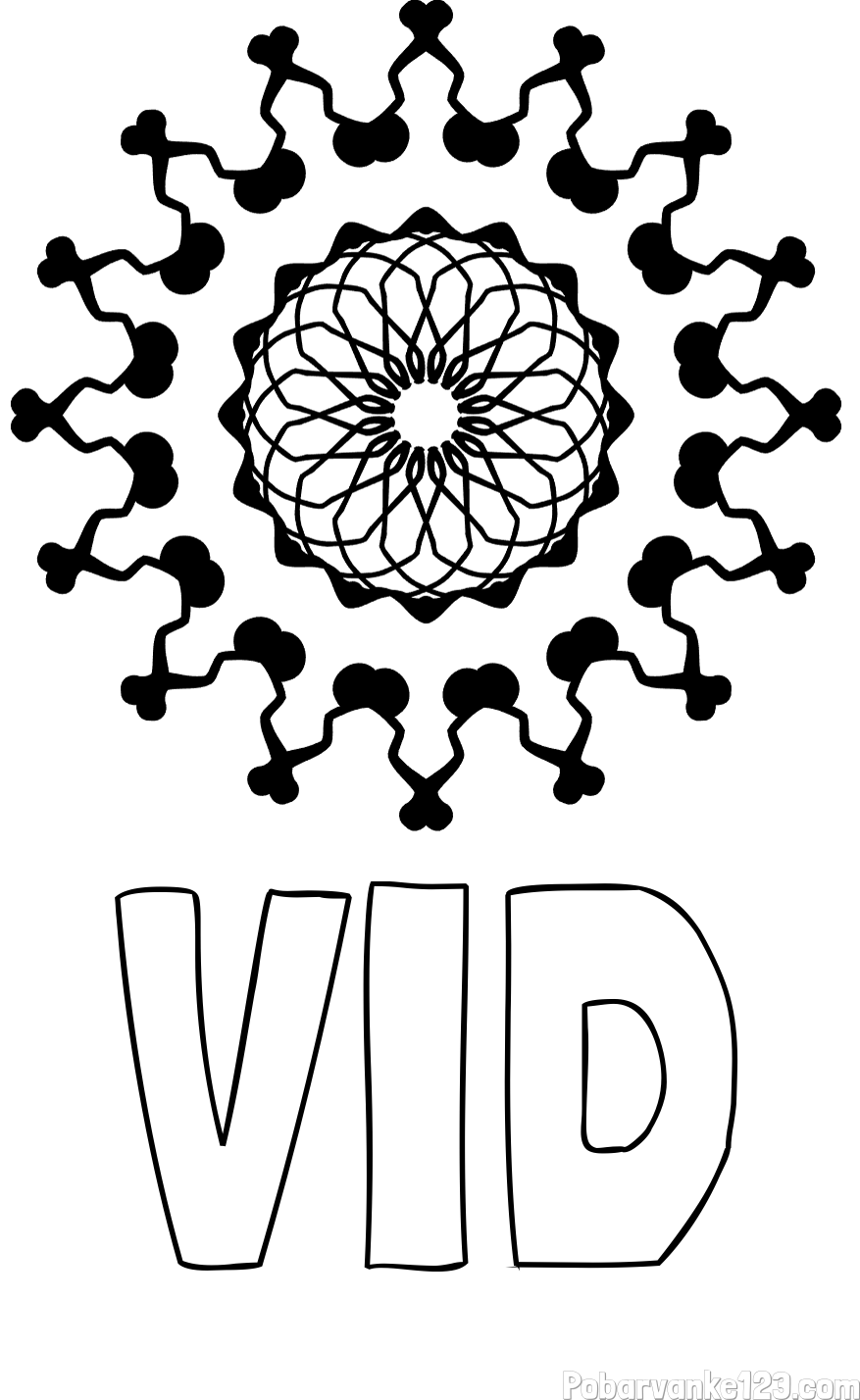 Pobarvanka imena VID in lepa pobarvanka mandale