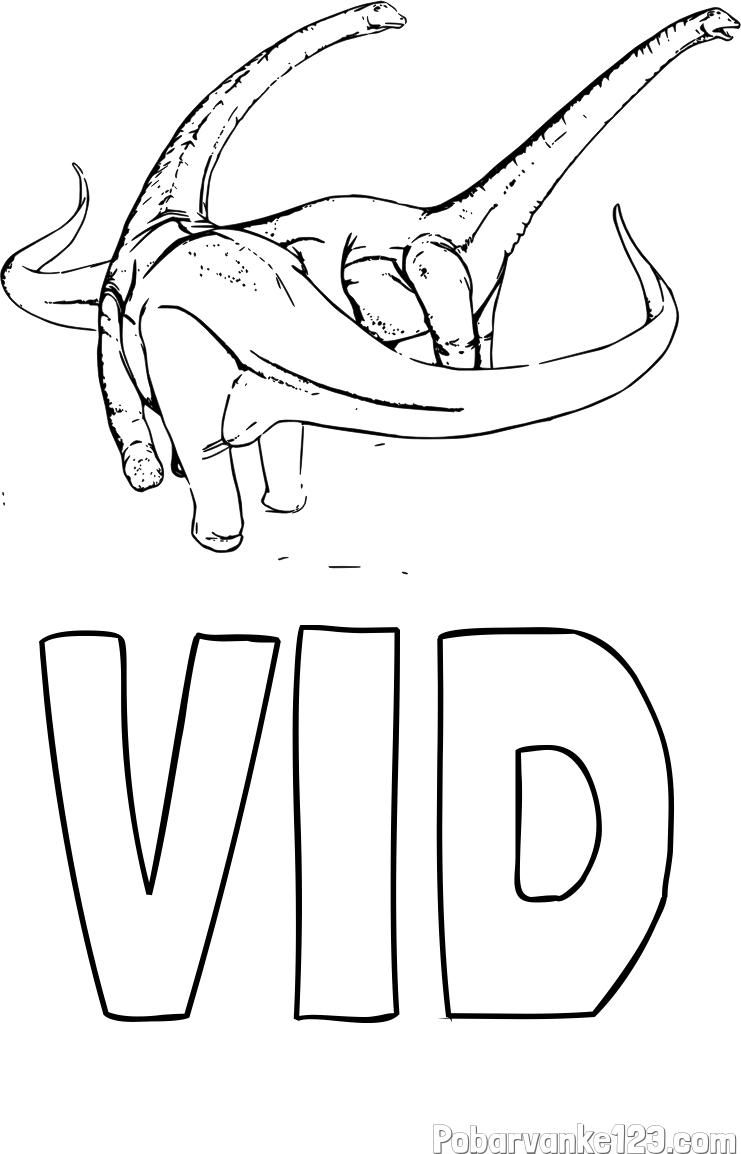 Pobarvanka imena VID in pobarvanka dinozavra Alamosaurus