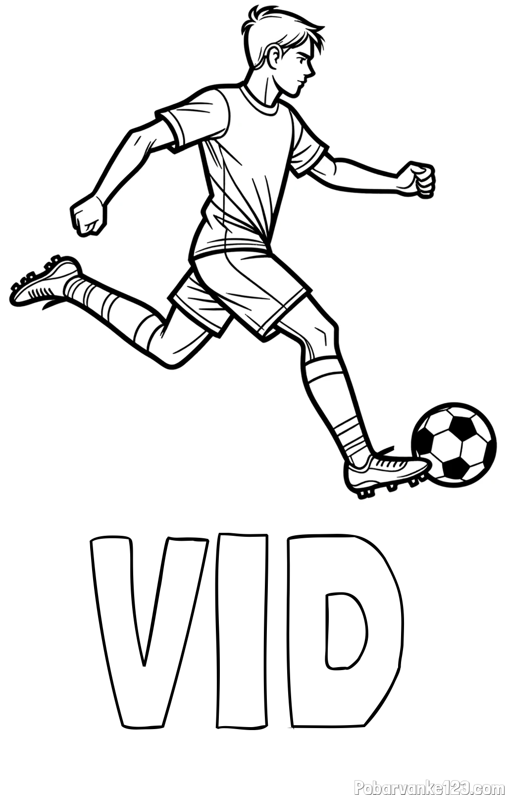 Pobarvanka imena VID in pobarvanka nogometaša v napadu