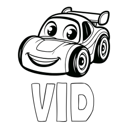 Pobarvanka imena VID in pobarvanka otroškega avtomobila