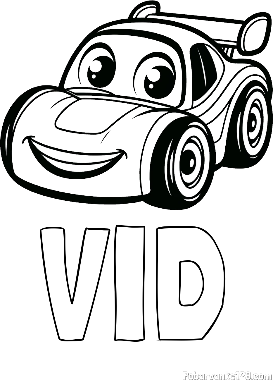 Pobarvanka imena VID in pobarvanka otroškega avtomobila