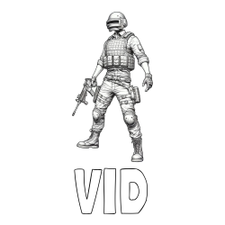 Online izdelana pobarvanka - Pobarvanka imena VID in pobarvanka PUBG glavnega junaka