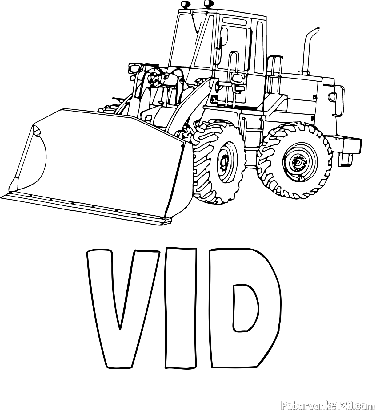 Pobarvanka imena VID in pobarvanka velikega bagra