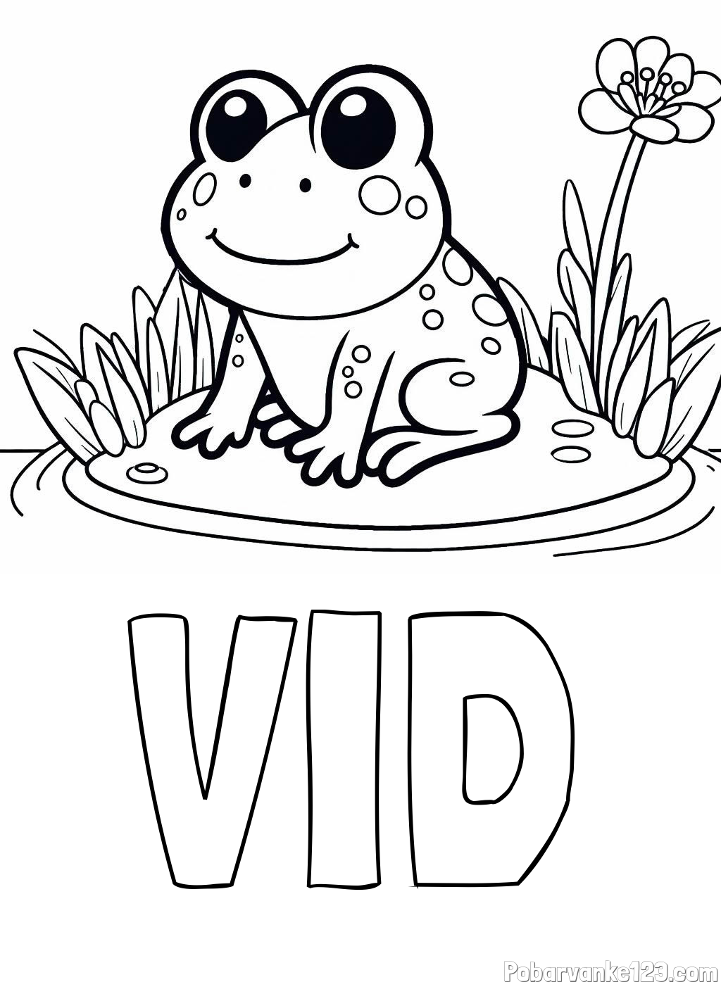 Pobarvanka imena VID in pobarvanka žabe
