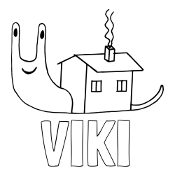 Pobarvanka imena VIKI in pobarvanka polžka s hiško