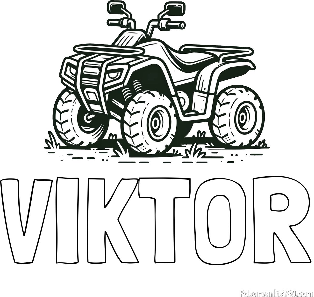 Pobarvanka imena VIKTOR in pobarvanka štirikolesnika